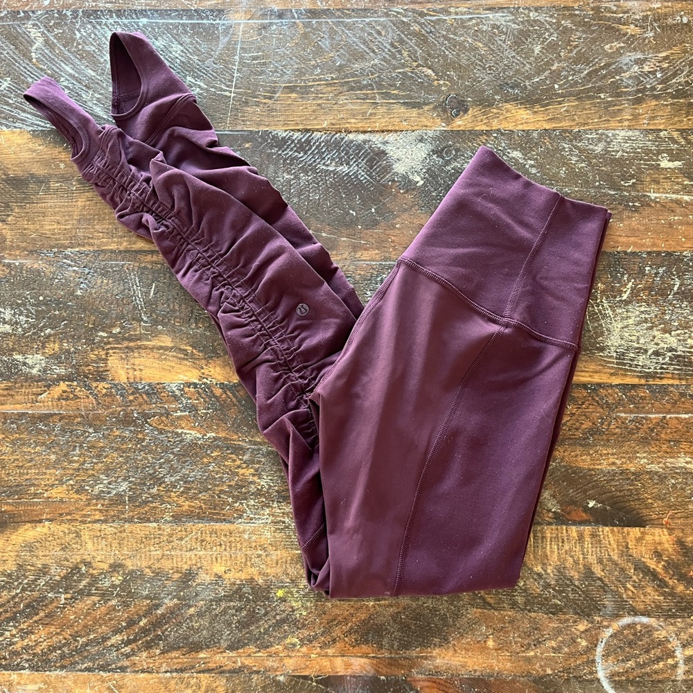 Lululemon Burgundy High-Waisted Leggings